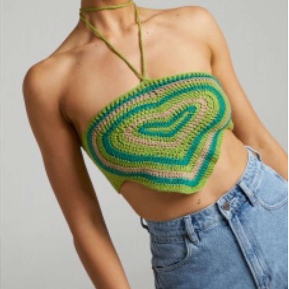 Crochet green halter